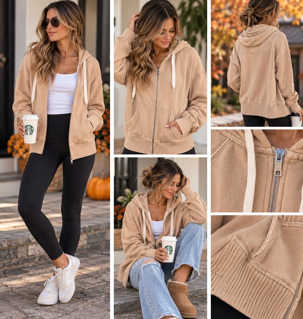 Aerie Love This Moment Full-Zip Hoodie — XS
